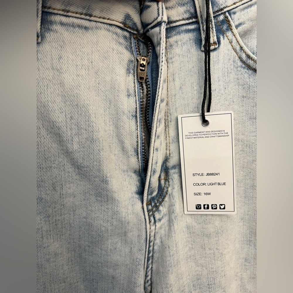 Judy blue acid wash Jeans size 16w broken zipper - Picture 5 of 6